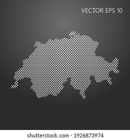 Punktierte Karte der Schweiz. Vektorgrafik EPS10.
