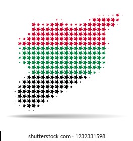 Dotted map of Syria isolated on white background