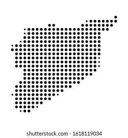 Dotted map of Syria on the white background