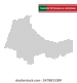 Mapa punteado de la región de Tánger-Tetuán-Alhucemas en Marruecos