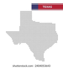 Dotted map of Texas state