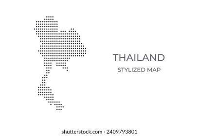 Dotted map of Thailand in stylized style. Simple illustration of country map for poster, banner.
