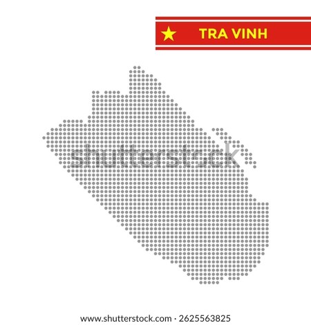Dotted map of Tra Vinh Province in Vietnam