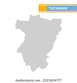 Mapa pontilhado de Tucuman é uma província de Argentina