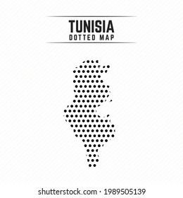 Dotted Map of Tunisia Stylish Design