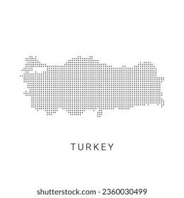 Dotted map of Turkey. The form with black points on light background. Vector illustration