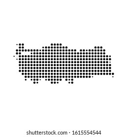 Dotted map of Turkey on the white background