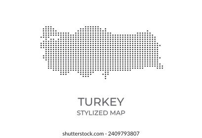 Dotted map of Turkey in stylized style. Simple illustration of country map for poster, banner.