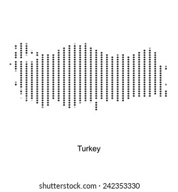 Dotted map of Turkey for your design, concept Illustration.