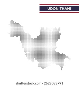Mapa con puntos de la provincia de Udon Thani en Tailandia