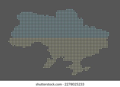 Dotted Karte der Ukraine. Flaches Design, Vektorgrafik. 