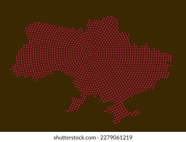 Dotted map of Ukraine. Flat design, vector illustration. 