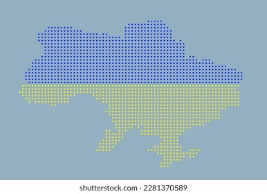 Mapa distorsionado de Ucrania. Diseño plano, ilustración vectorial. 