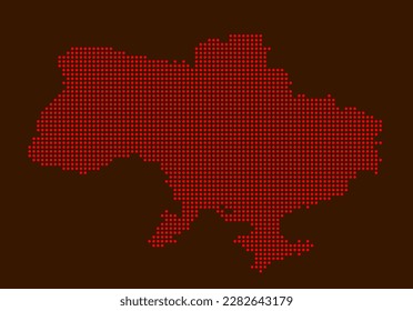 Dotted map of Ukraine. Flat design, vector illustration. 
