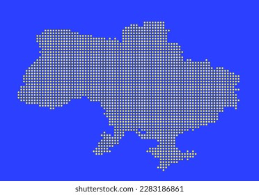 Dotted map of Ukraine. Flat design, vector illustration. 