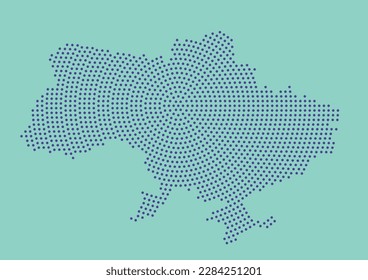 Mapa distorsionado de Ucrania. Diseño plano, ilustración vectorial. 