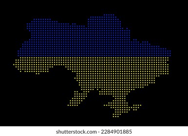 Dotted map of Ukraine. Flat design, vector illustration. 