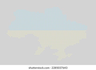 Dotted map of Ukraine. Flat design, vector illustration. 