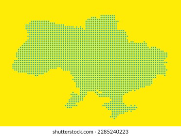 Dotted map of Ukraine. Flat design, vector illustration. 