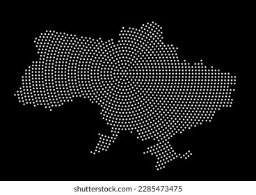 Dotted map of Ukraine. Flat design, vector illustration. 