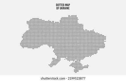 Dotted Map Ukraine Vektorgrafik mit hellem Hintergrund