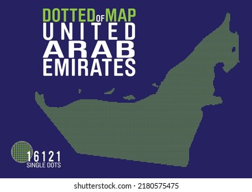 a dotted map of the united arab emirates, UAE
