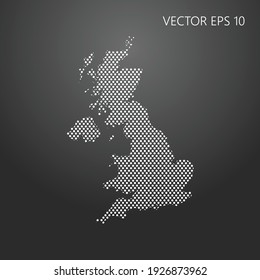Dotted map of United Kingdom. Vector illustration EPS10.