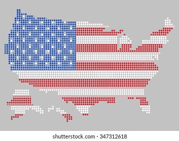 Dotted Map of United States.