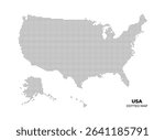 A dotted map of the United States, including Alaska and Hawaii, represented in a minimalist style with black dots on a white background.