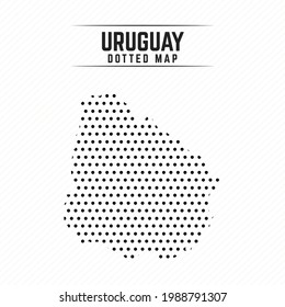 Dotted Map of Uruguay Stylish Design