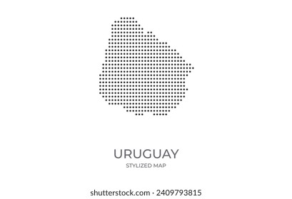 Dotted map of Uruguay in stylized style. Simple illustration of country map for poster, banner.