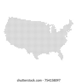 Dotted map of USA. Vector eps10