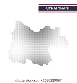 Mapa punteado de Provincia de Uthai Thani en Tailandia