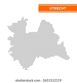 Mapa pontilhado de Província de Utrecht em Holanda