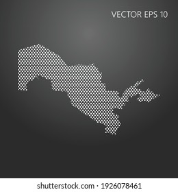 Dotted map of Uzbekistan. Vector illustration EPS10