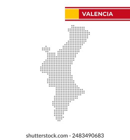 Dotted map of Valencia in Spain