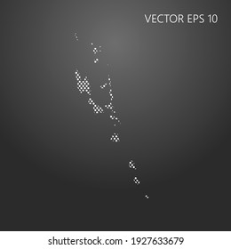 Mapa con puntos de Vanuatu. Ilustración del vector EPS10.
