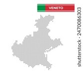 Dotted map of Veneto Region in Italy