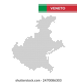 Dotted map of Veneto Region in Italy