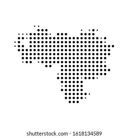 Dotted map of Venezuela on the white background