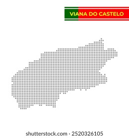 Gepunktete Karte des Bezirks Viana Do Castelo in Portugal