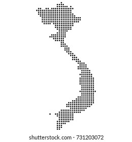 dotted map of Vietnam