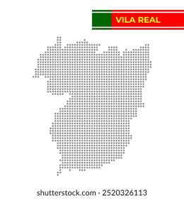 Mapa pontilhado do Distrito de Vila Real em Portugal