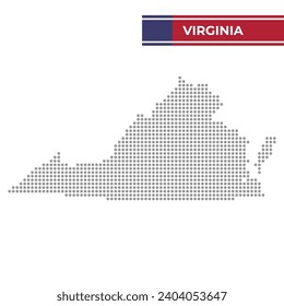 Dotted map of Virginia state