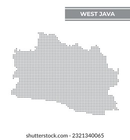 Dotted map of West Java is a province of Indonesia