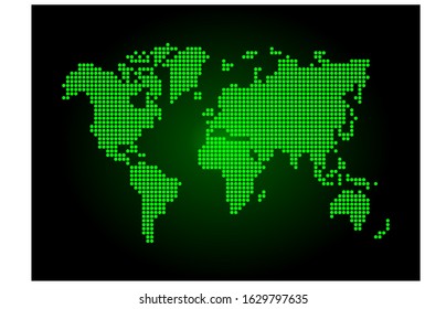 
Dotted map of World on dark background.vector design