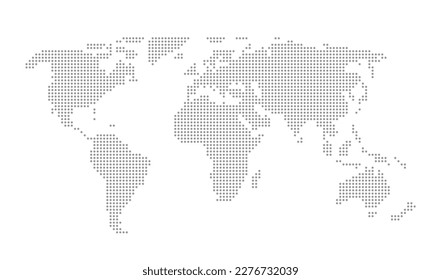 Dotted map of the world. Vector illustration. Flat style