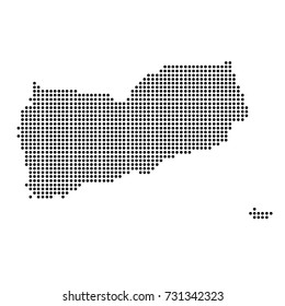 dotted map of Yemen