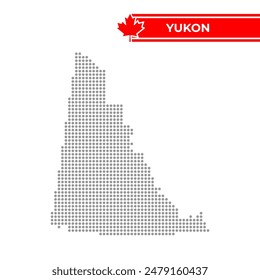 Dotted map of Yukon Territories in Canada