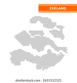 Mapa pontilhado de Província de Zelândia em Netherlands